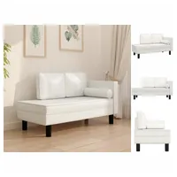 vidaXL Sofa Ottomane Liegesofa Recamiere Sofa Couch 2-Sitzer Creme Kunstleder beige
