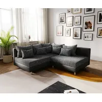DeLife Ecksofa Clovis Schwarz Ottomane Links modular erweiterbar, Design Ecksofas, Couch Loft, Modulsofa, modular