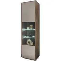 Furn.design Vitrine in Eiche und grau 55 x 200