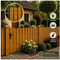 QLS Holzzaun 1 Stk. Zaunlatte 100 cm in 3 Farben, Holz Brett Kiefer Fichte Gehobelt Gartenzaun