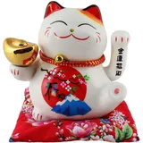 Freak Scene Superfreak Glückskatze - Maneki-Neko - Winkekatze aus Porzellan 15,5 cm weiß - Maneki Neko 04