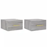 vidaXL Wand-Nachttische 2 Stk. Grau Sonoma 35x35x20 cm