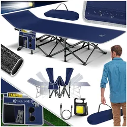 KESSER® Campingbett Feldbett Klappbar Klappbett Campingliege inkl. Tragetasche + Seitentasche Stabiles Feldbett 250kg Belastbar Metallrohr 600D Oxfordgewebe Tragbar Liege Reise Bequem