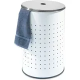 Home4You Wäschesammler Weiß - 37 Liter H 54 cm