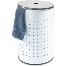 Home4You Wäschesammler Weiß - 37 Liter H 54 cm