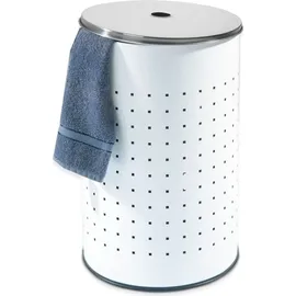 Home4You Wäschesammler Weiß - 37 Liter H 54 cm