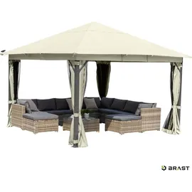 Brast Pavillon Aluminium Infinity 4 x 4 m inkl. Moskitonetz Beige