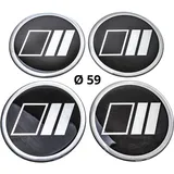 4x Silikon Aufkleber/Embleme für Nabenkappen | Motiv: Lines | Durchmesser: 59 mm