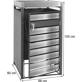 Mendler Mülltonnenverkleidung HWC-J81 125 x 68 x 80 cm braun