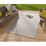 Northrugs In- Outdoor Teppich Coin 140x200cm - Wetterfest Modern Plain Allover Unifarben Design Läufer für Balkon Terrasse Garten Wintergarten Wohnzimmerteppich Wasserfest in Grau