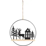 Trendline Dekohänger Kranz Holz 20 cm natur Dekohänger