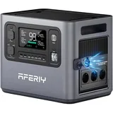 AFERIY 2800W Tragbare Powerstation P280, Erweiterbar auf 10240Wh, 2048Wh LiFePO4 & 1,2 Std Schnellladung Solargenerator, BMS APP, Sinuswelle 230V, für Off-Grid/Notfall/Garten/Camping