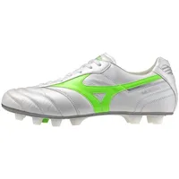 Mizuno Morelia II Elite FG Herren White/Neon Green/Galaxy Silver 43