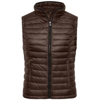 Ladies' Quilted Down Vest Sportliche Daunenweste mit Stehkragen schwarz/braun, Gr. S