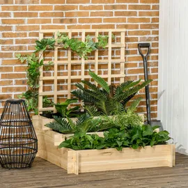 Outsunny 3-stufiges Hochbeet 95 x 95 x 110 cm Braun