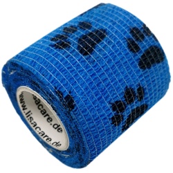 LisaCare selbstklebender Verband - Pfote Blau 5cm x 4,5cm 1 St blau Unisex