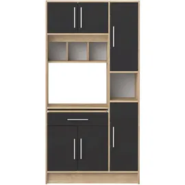 TemaHome Louise Küchenschrank 91,4 x 40 x 180 cm Weiß/Eiche Holz
