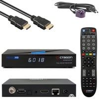 Octagon SFX6018 S2+IP Full HD Sat IP-Receiver (Linux E2 & Define OS, DVB-S2, 1080p, H.265 HEVC, HDMI 1.4b, USB 2.0, LAN, Kartenleser, Aufnahmefunktion, YouTube, NONIC HDMI-Kabel, Schwarz)