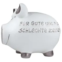 KCG Spardose Für gute & schlechte Zeiten Keramik Weiß
