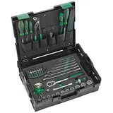 Stahlwille L-BoXX Basisset Werkzeugkasten bestückt Schwarz/Grün 95-tlg.