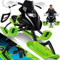 Kesser KESSER® Lenkschlitten mit 2 Fußbremsen Automatisches Zugseil Federung Kufenlenkung Bob Kinderschlitten Rodel Schlitten Skiboblenkschlitten