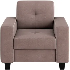 Home Affaire Sessel Varese Polyester 96 x 91 x 90 cm Grau mit Kreuznaht in Beige