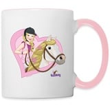 Spreadshirt Schleich Horse Club Sofia & Blossom Tasse zweifarbig, One size, Weiß/Pink