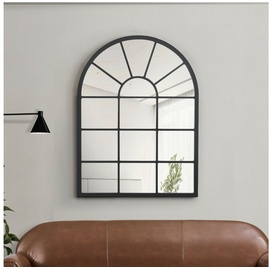 [en.casa]® [en.casa] Wandspiegel Villalago Fensterspiegel Spiegel schwarzer Rahmen Fensteroptik 80 x 60 cm mit Befestigungshaken Schlafzimmer Flur Wanddeko