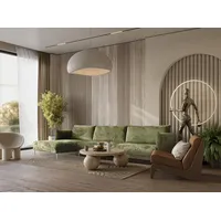 Fun Möbel Ecksofa Designersofa MADISON Stoff Tender Way, grün Ottomane Links