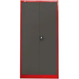 Jet-Line Omsk Aktenschrank 90 x 45 x 185 cm rot-dunkelgrau