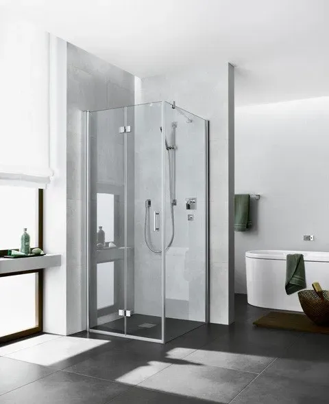 Kermi Pendel-Falttür Diga 2SL 1100x2000, silber hochglanz, ESG Opaco, DI2SL11020VUK DI2SL11020VUK