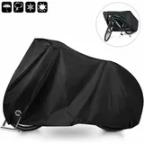 Minkurow Wasserdichte Fahrradabdeckung 210t Fahrradgarage Mit Schlosslöchern Fahrradabdeckung Wasserdichter Schutz Gegen Staub, Regen, Schnee Uv 200 X 70 X 110 Cm Mit Tasche - Schwarz