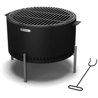 Blumfeldt Feuerschale Grill 53 cm Feuerstelle Terrasse Feuerkorb Funkenschutz schwarz