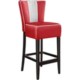 GGM Möbel 2er-Set Diner Barhocker | Leder | Rot | American Barhocker, American Diner Barhocker