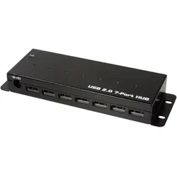 LogiLink USB 2.0 Hub, 7-Ports, Industrieausführung, Abgeschirmtes Metallgehäuse