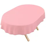 ANRO Tischdecke DanceDirty abwaschbar Leinenoptik wetterfest Falschuni Modern (Einzelstück 1-tlg, eine Tischdecke), Stofftischdecke schmutzabweisend 260x140cm Uni Altrosa rosa Oval | 140 cm x 260 cm