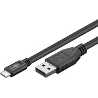 goobay 55467 USB 2.0 zu USB Type C Adapterkabel 5V - 3A / Samsung Galaxy & iPhone / Schwarz