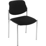 Besucherstuhl Styl, ohne Armlehnen, Stoff schwarz, Gestell verchromt, stapelbar bis zu 6 Stück