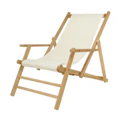 Jan Kurtz Maxx Deckchair Liegestuhl natur | Bezug Polyacryl