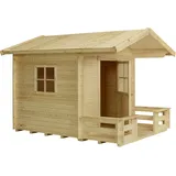 Plus Spielhaus mit Terrasse 182 x 161 cm Naturbelassen