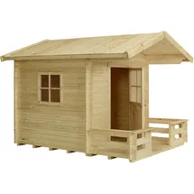 Plus Spielhaus mit Terrasse 182 x 161 cm Naturbelassen