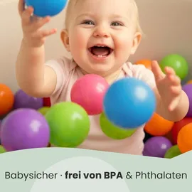 LittleTom 100 Bällebadbälle 6 cm Bunte Bälle für Bällebad Spielbälle Babybälle Pastell
