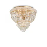 Ideal Lux Dubai 6-flg. Ø 52 cm gold, Messing, Kristallglas