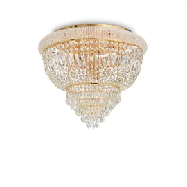 Ideal Lux Dubai 6-flg. Ø 52 cm gold, Messing, Kristallglas
