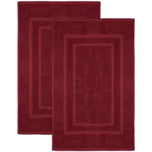 NatureMark 2er Pack Badvorleger | Premium Qualität | 100% Baumwolle | 50 x 80 cm | Duschvorleger Duschmatte Doppelpack | Farbe: Bordeaux rot