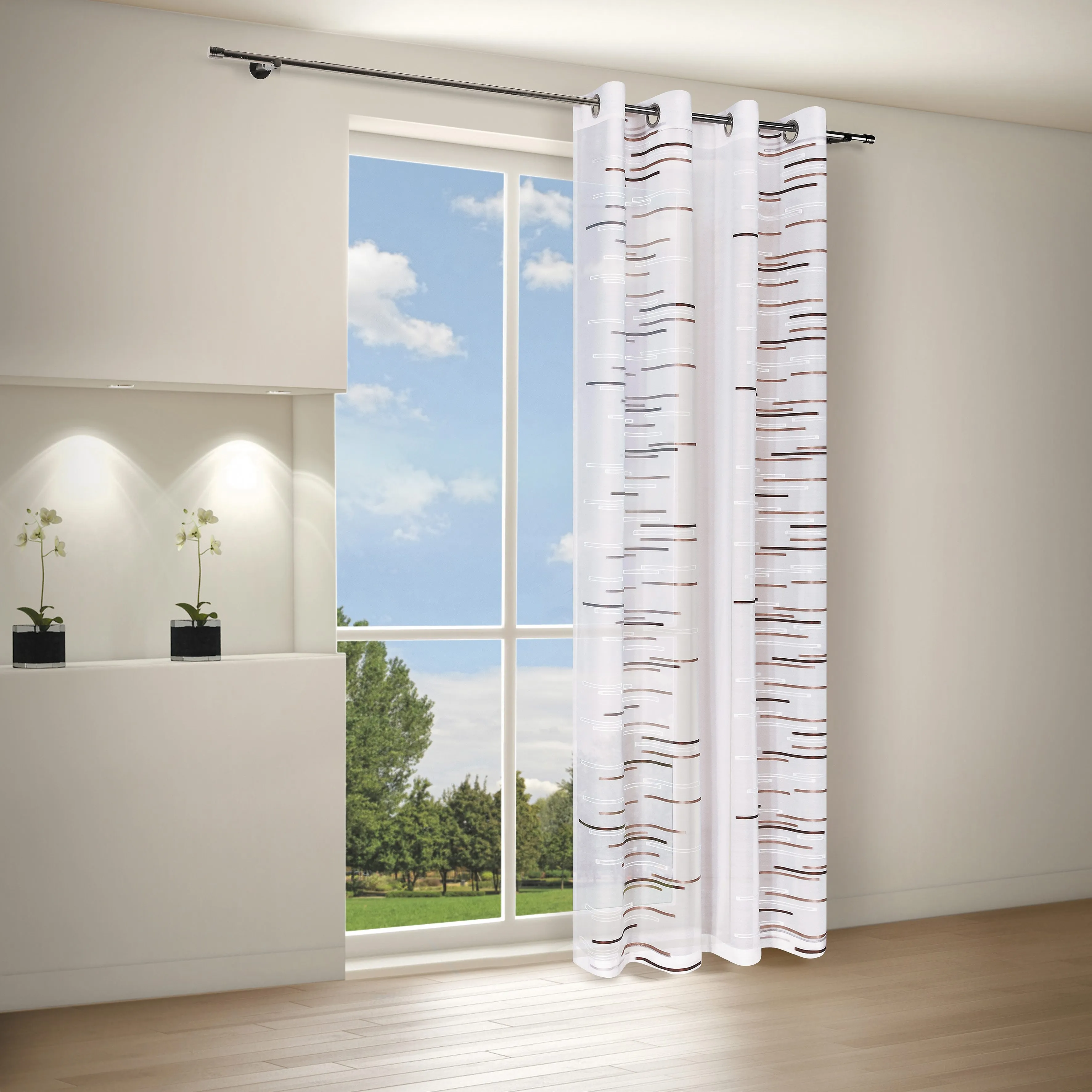 Happy Home Gardine »LORNA«, (1 St.), HxB: 245x140 Happy Home braun 245 cm