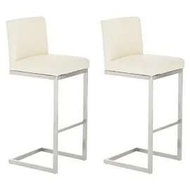CLP 2er Set Barhocker Paros Kunstlederbezug, creme