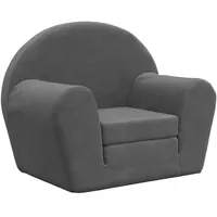 vidaXL Schlafsofa für Kinder Anthrazit Weich Plüsch
