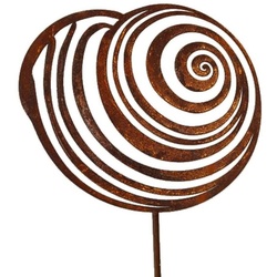 440s Gartenfigur 440s Rost-Muschel Schnecke mit kurzem Stab, (Stück) braun
