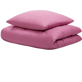 Beliani Harmonridge Unifarben Rosa 135 x 200 cm + 80 x 80 cm